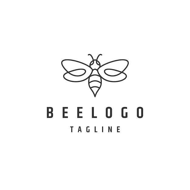 Bee line logo icon design template flat vector