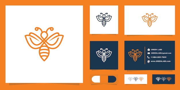 bee logo and  busines card set template