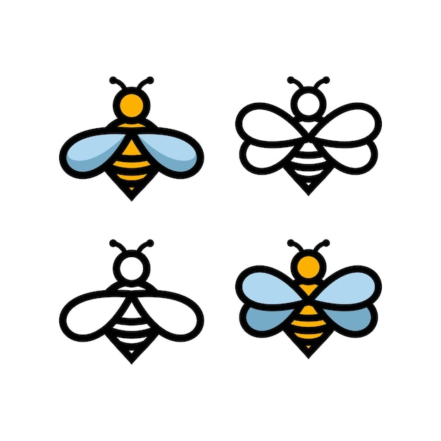 Bee Logo Design Premium Vector