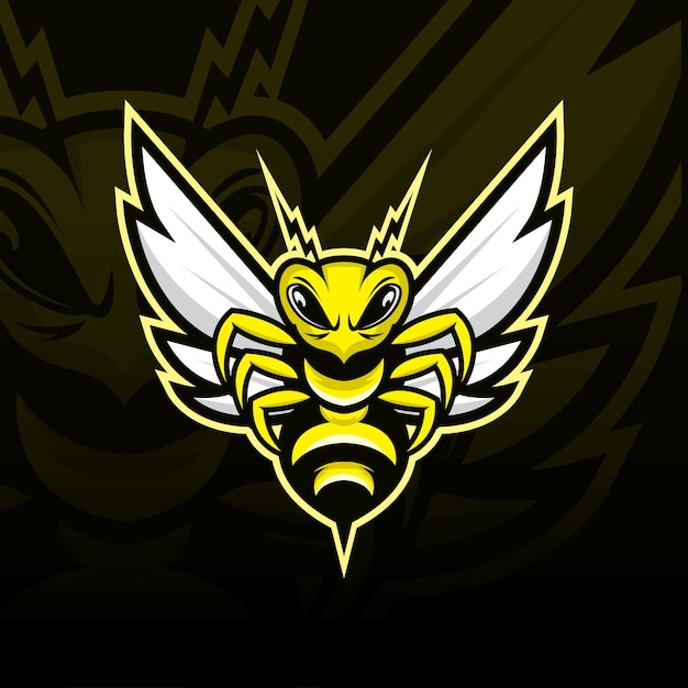 Bee logo design template Hornet bee mascot esport logo design Angry bee esport mascot logo design