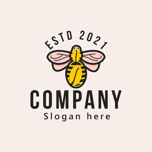 Bee Logo Design Vector illustration