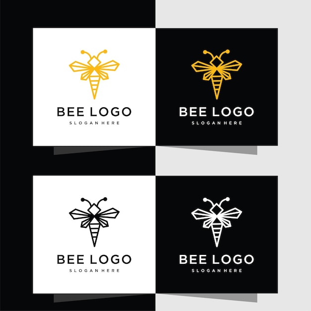 Bee logo and icon vector illustration design template