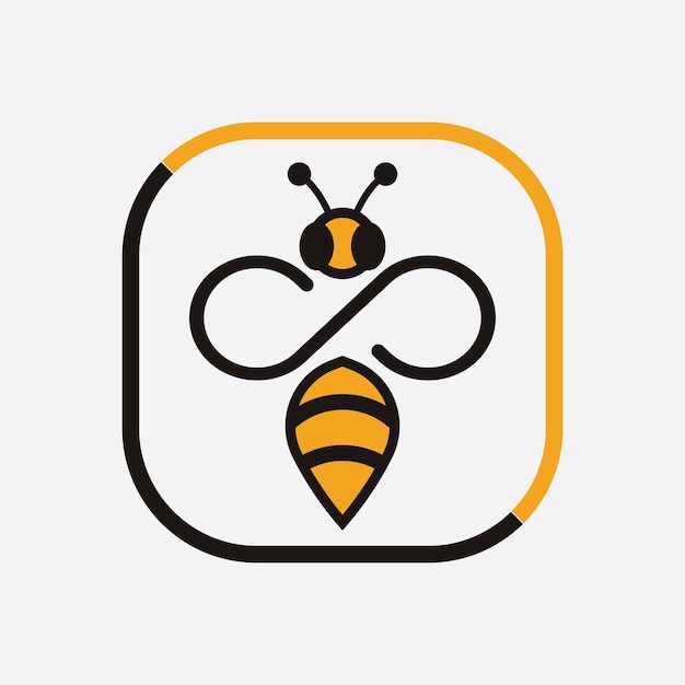 Bee logo illustrations design icon