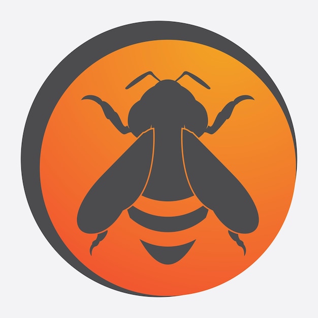 Bee logo illustrations design icon