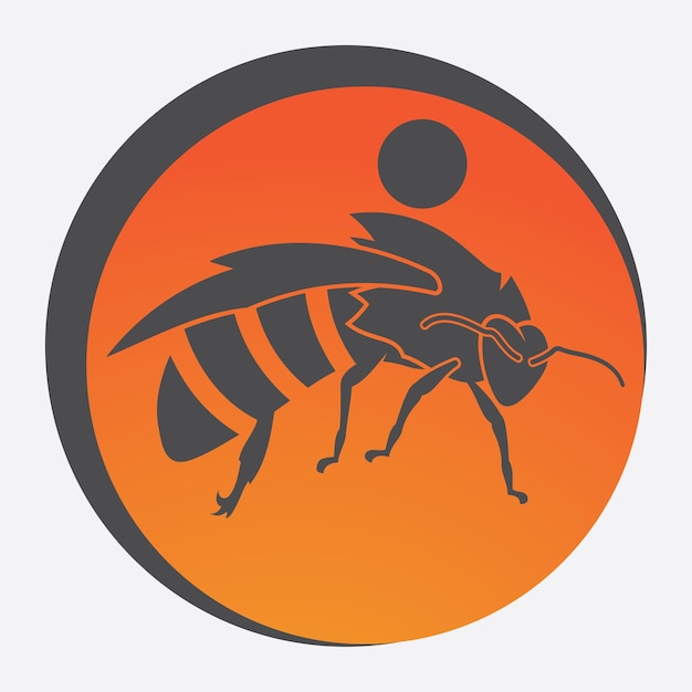 Bee logo illustrations design icon