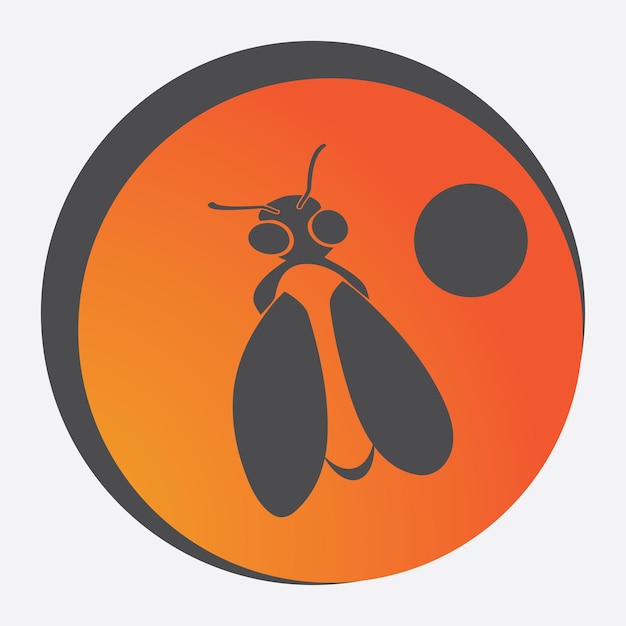 Bee logo illustrations design icon