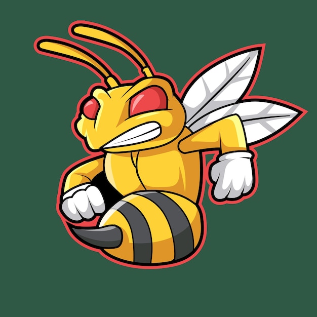 Bee mascot logo cartoon illustration