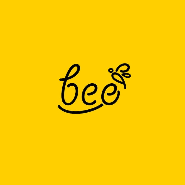 Vector bee no 2 wordmark logo rose and bee blending into the letter