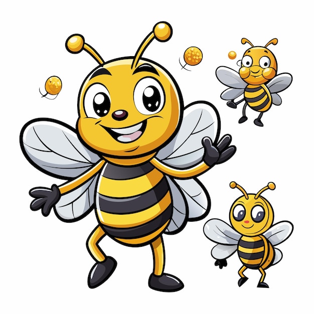 Bee pose logo mascot