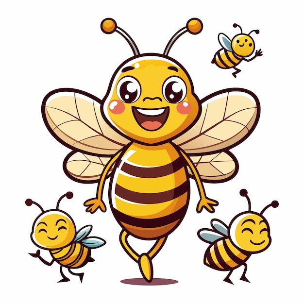 Bee pose logo mascot