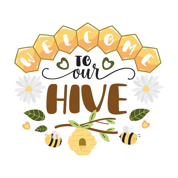 Vector bee quotes illustration motivational inspirational quotes design with bees illustration