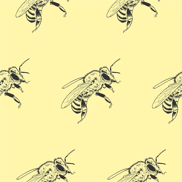 Bee seamless pattern