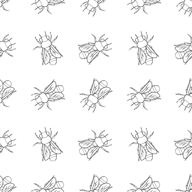 Bee seamless vector pattern