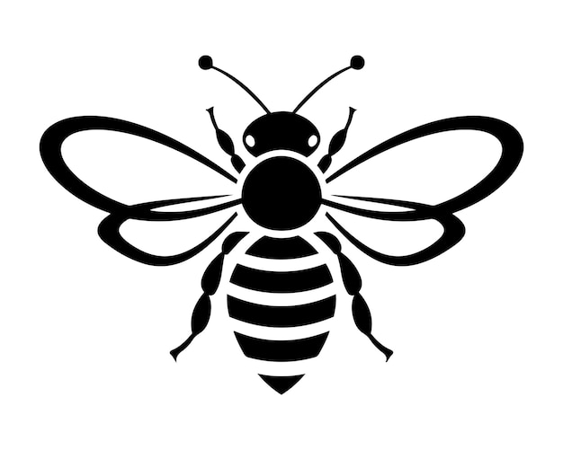 Bee silhouette vector illustration on white background