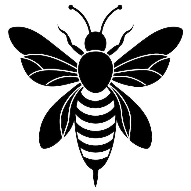 Bee silhouette vector illustration