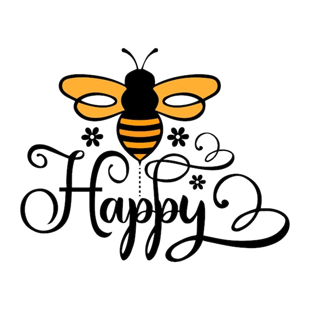 Vector bee svg design bee quotes design