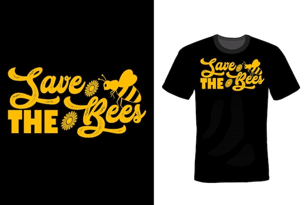 Bee T shirt design typography vintage