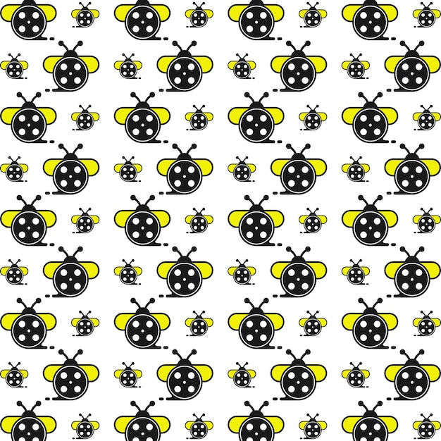 Bee trendy smart seamless pattern colorful illustration background