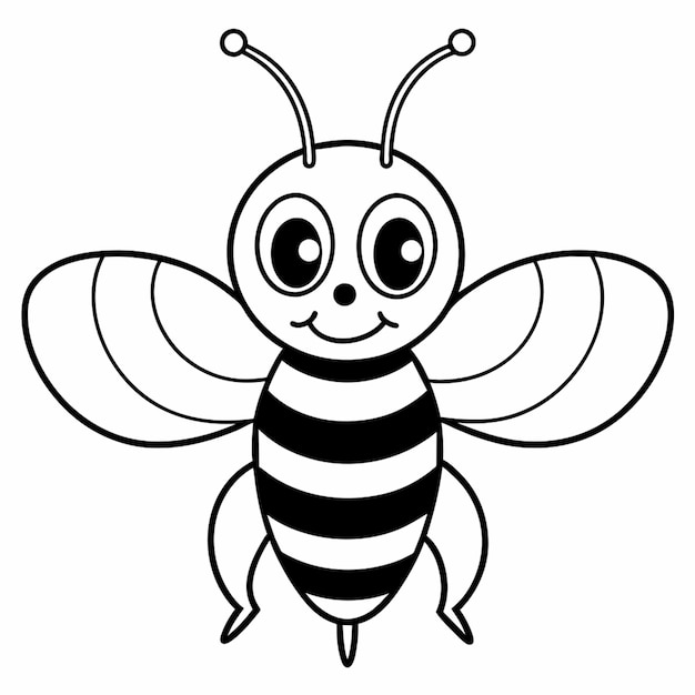 Vector a bee with a black and white background that says bee