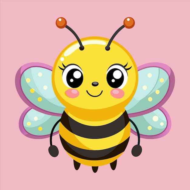 Vector a bee with a pink background with a pink background