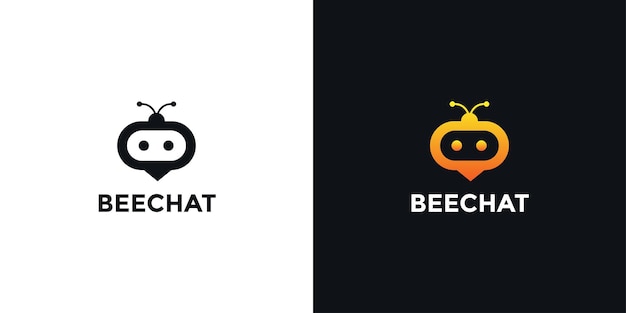 Beechat logo with bee character for message logo