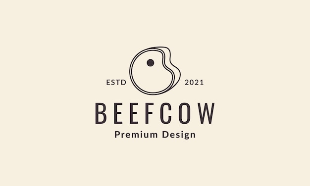 Beef cow lines hipster logo symbol vector icon illustration graphic design