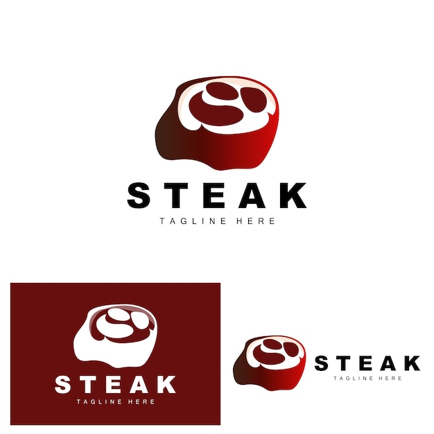 Beef Logo Meat Steak Vector Grill Cuisine Design Steak Restaurant Brand Template Icon