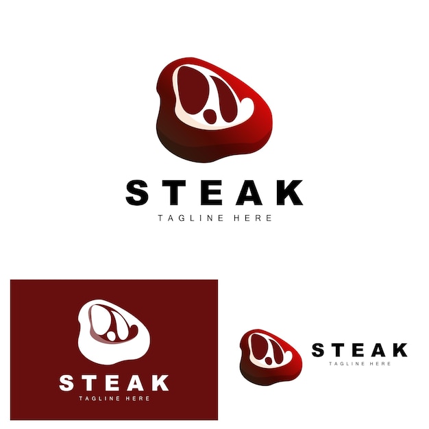 Beef Logo Meat Steak Vector Grill Cuisine Design Steak Restaurant Brand Template Icon