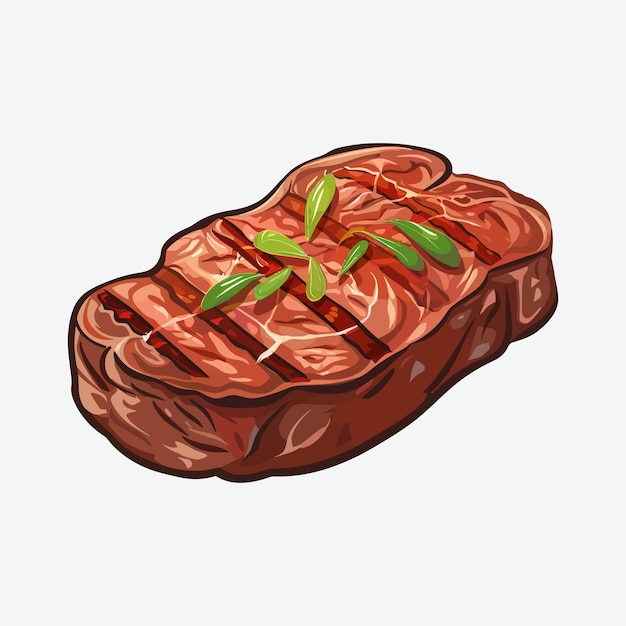 Beef steak food flat vector illustration