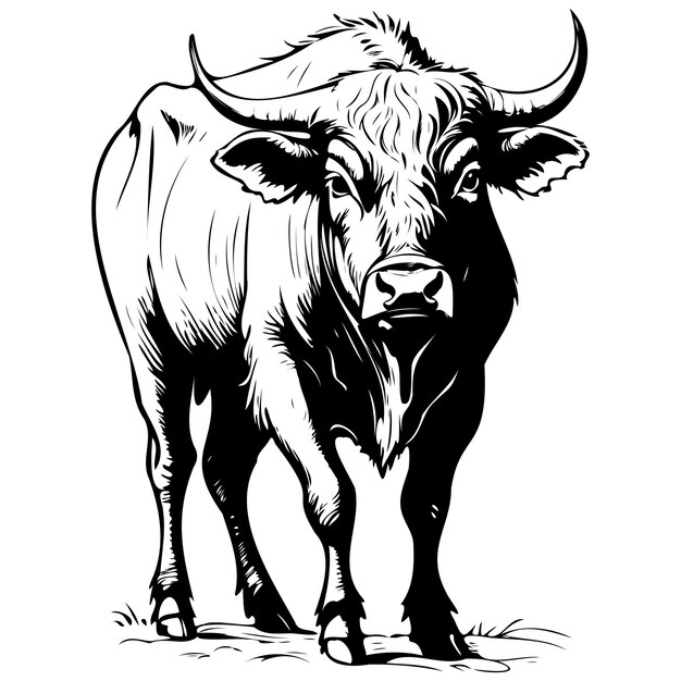 Beefalo hand drawn animal illustration transparent background vector image