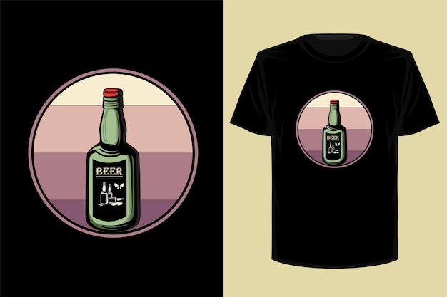 Beer alcohol retro vintage t shirt design