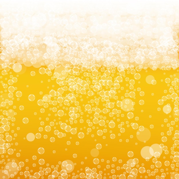 Beer background with realistic bubbles