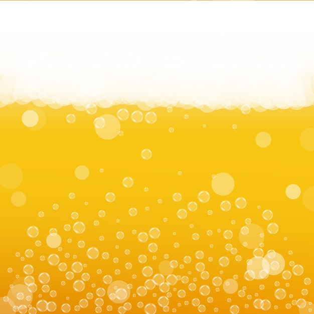 Beer background with realistic bubbles