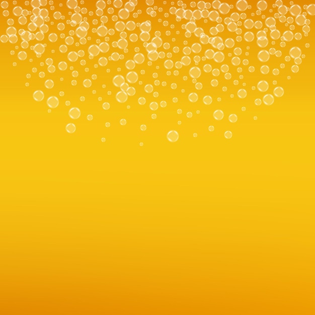 Beer background with realistic bubbles