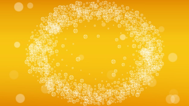 Beer background with realistic bubbles