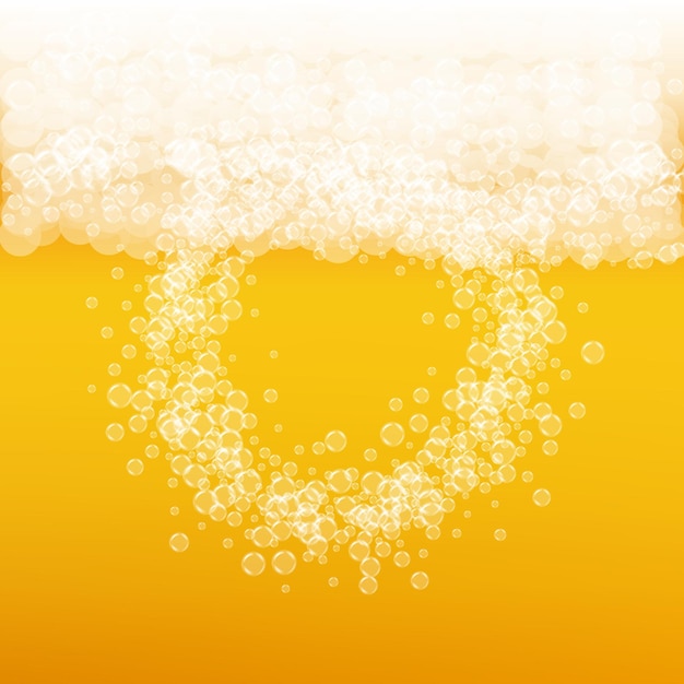 Beer background with realistic bubbles