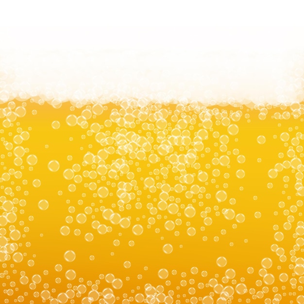 Beer background with realistic bubbles