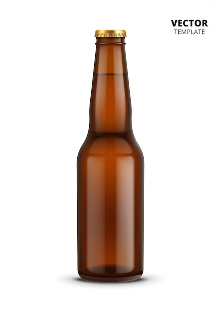 Beer bottle glass mockup  isolated