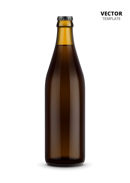 Beer bottle glass mockup  isolated