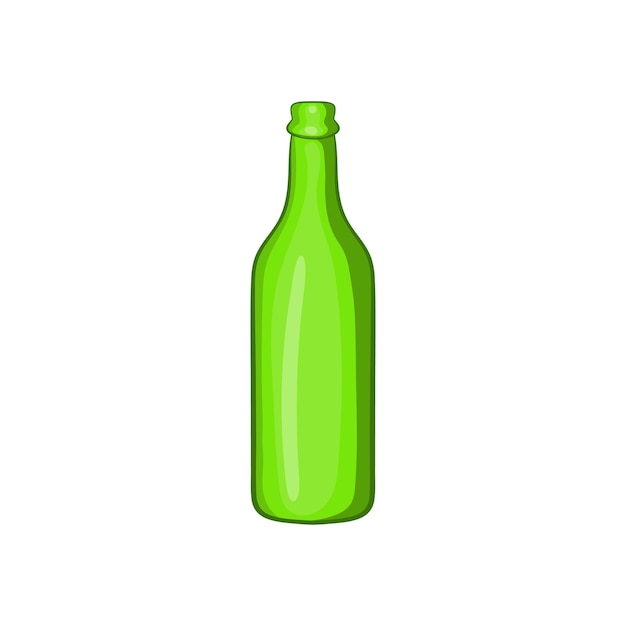 Beer bottle icon in cartoon style isolated on white background Alcoholic beverage symbol