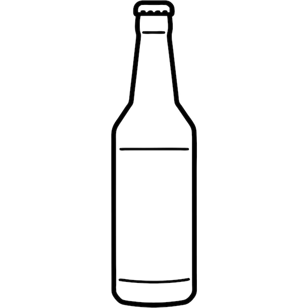 Vector beer bottle outline coloring book page line art illustration digital drawing