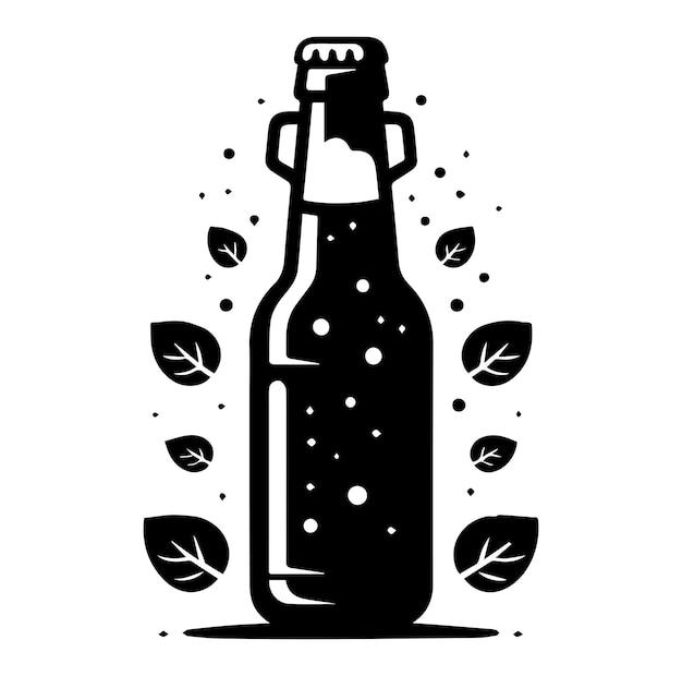 Vector beer bottle vector art illustrations silhouette