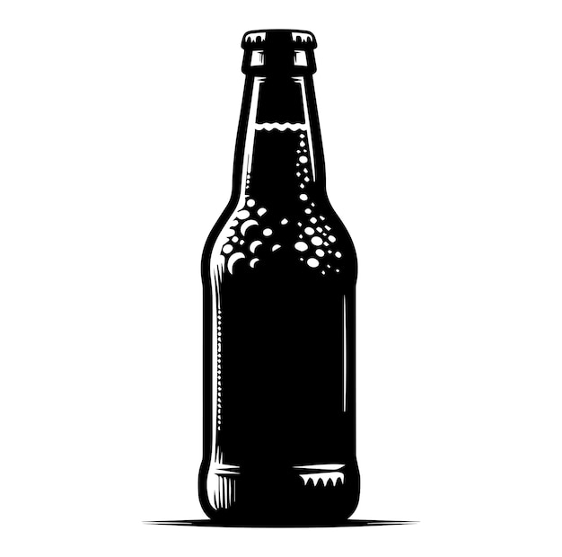 Vector beer bottle vector art illustrations silhouette