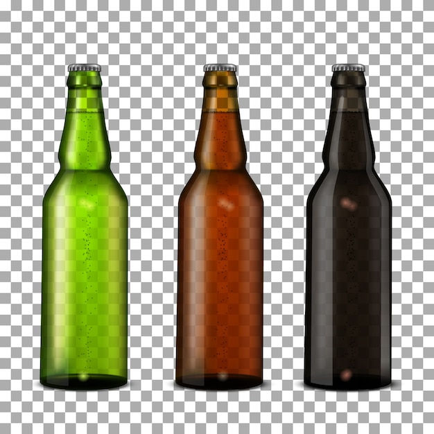 Beer bottles set.