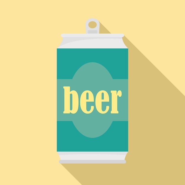 Beer can icon Flat illustration of beer can vector icon for web design