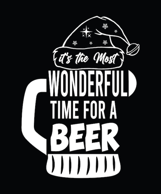 Beer and Christmas Tshirt Design