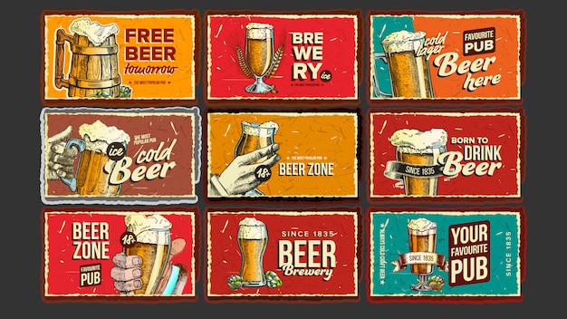 Beer Collection Advertising Poster Set 