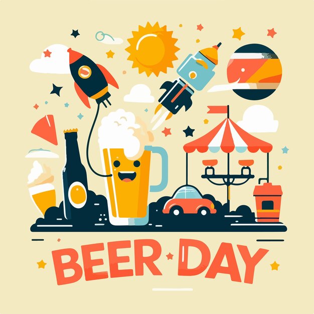 Vector beer day illustration