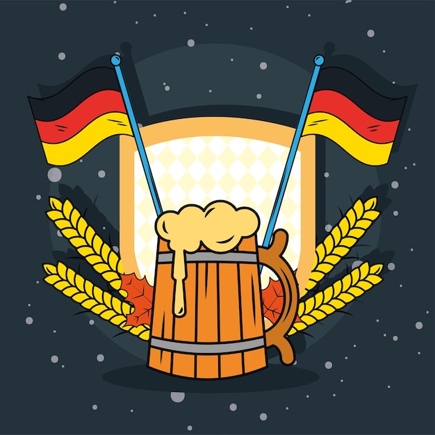 Beer and germany flags