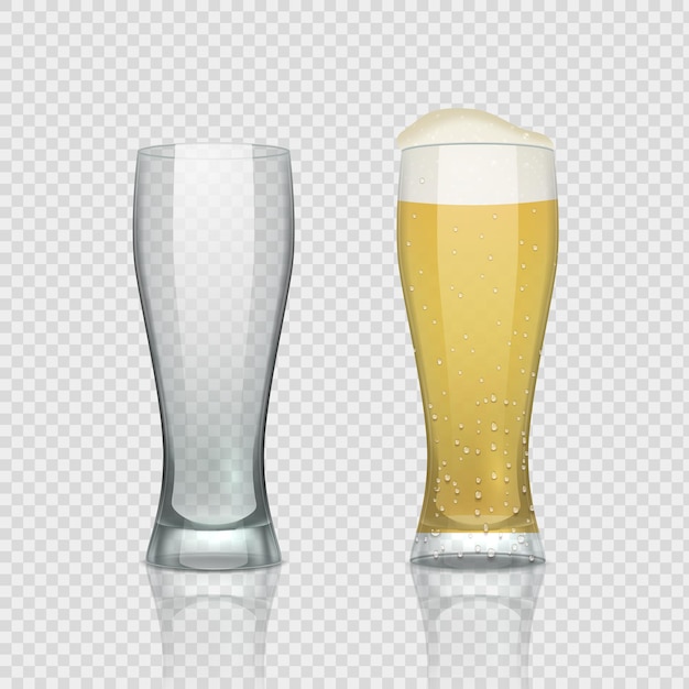 Beer glass cups illustration